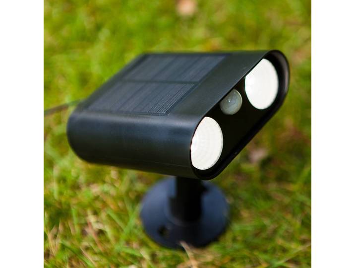 LUTEC LED-Solar-Erdspießstrahler BINGO, schwarz, 16 cm Sensor IP54 BINGO, schwarz, Kunststoff, Modern, Außenleuchte