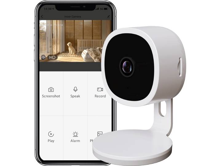 Calex Beveiligingscamera voor Binnen - 2K - Wifi IP Camera - Slimme Beveiligingscamera met Nachtzicht - Bewegingsdetectie & 2‑weg Audio - Wit