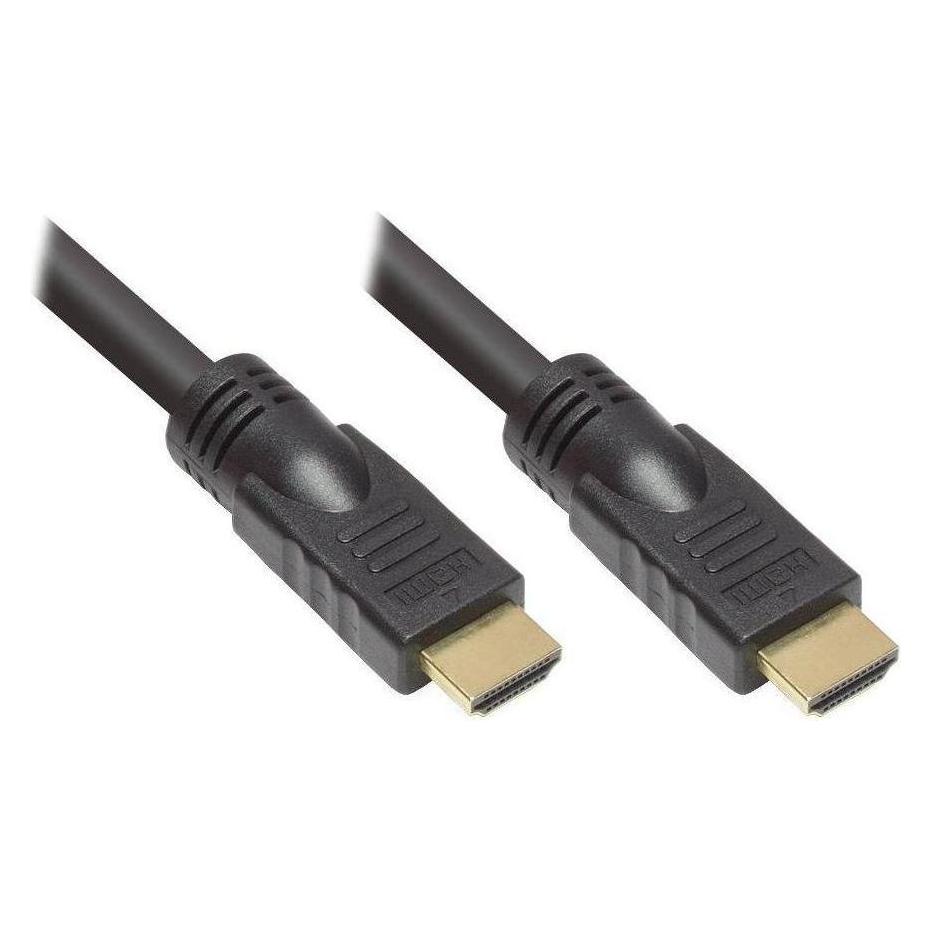 Kabelmeister Anschlusskabel High-Speed-HDMI-Kabel mit Ethernet, vergoldete Stecker, schwarz, 15m (15 m) (SO-30615)