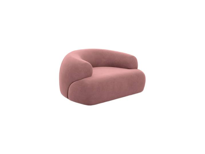 Design Loungesessel „Astoria“ mit Samtbezug Samtbezug Lachsrosa BLOOMINGLOFT Collection