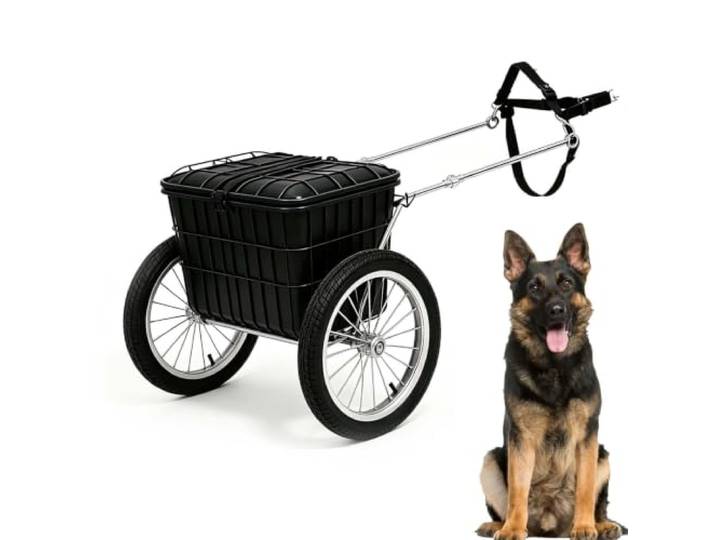 YISHENX Neues Modell 2026: Hunde-Zugwagen Mit Verstellbarem Geschirr 14-Zoll-Räder, 12-Mm-Stahlachse, Hundetransportwagen Für Große Hunde, Outdoor-Hundetransportwagen, Für Camping