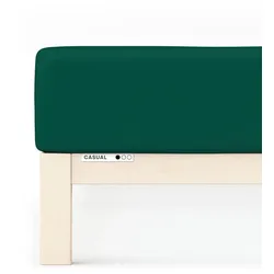 Schlafgut Spannbetttuch Casual aus Bio Baumwolle 120x200 - 130x200 cm | green-deep - grün
