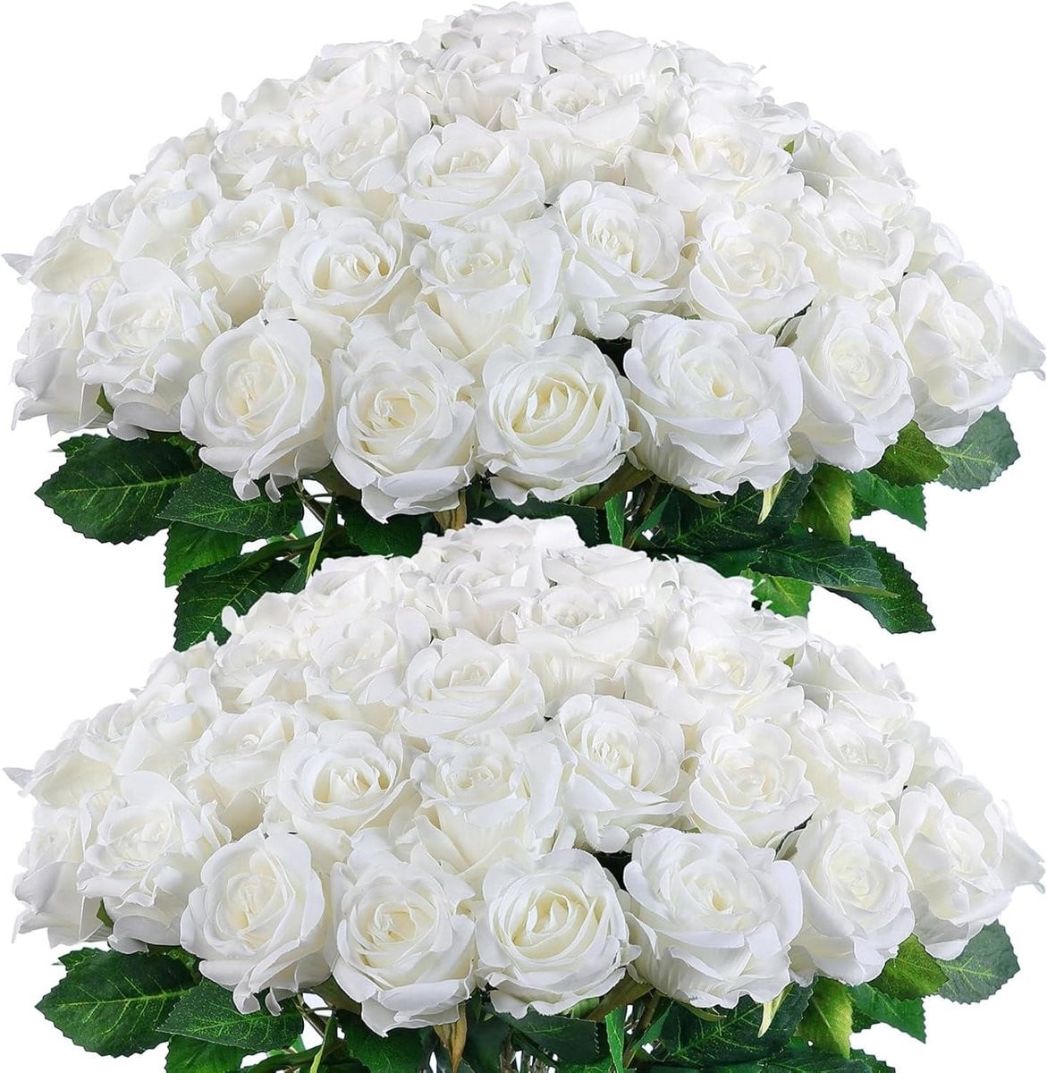 60 stuks Kunstmatige Witte Rozen voor Woondecoratie
