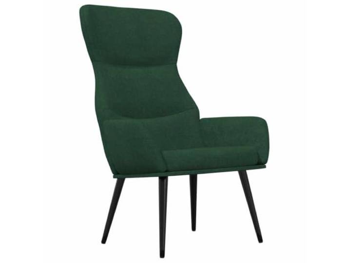 Relaxstuhl Dunkelgrün aus Textil, Metallrahmen, Armlehnen Dicke Polsterung, weiches Gewebe, stabile Konstruktion, bequeme Handstütze