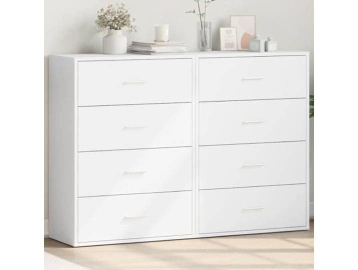 RJPLMFV Anrichte, weiß, 84 cm, Holz, Technik Aufbewahrungsmöbel für Wohnzimmer, modernes Design, feuchtigkeitsbeständige Oberfläche, einfache Reinigung