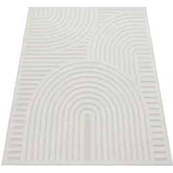 KADIMA DESIGN Teppich Kurzflor Struktur Wohnzimmer schmutzabweisend Creme Läufer 60x100 | 100% Polypropylen | Florhöhe: 10 mm | nicht waschbar