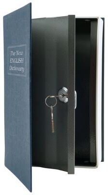 Book Safe with Key - Portable New English Dictionary Hidden Mini Safe Great for Traveling & Storing Jewelry by Stalwart (Blue)
