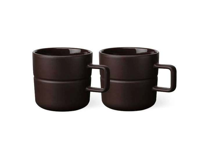 NJRD Tasse Lines 50 cl Lot de 2 Marron