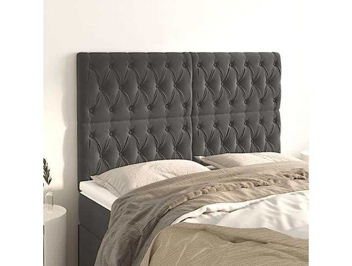 RJPLMFV Kopfteil aus Velours, Dunkelgrau, 160 cm, höhenverstellbar 118/128 cm