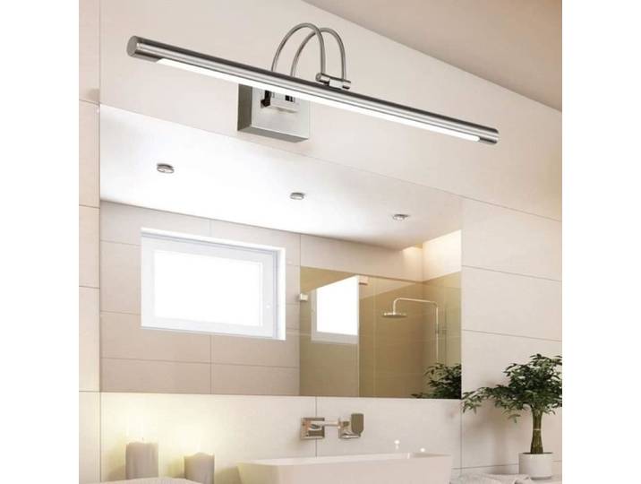 Applique murale LED salle de bain étanche - Blanc - Métal - Angle réglable - Miroir A[a976]