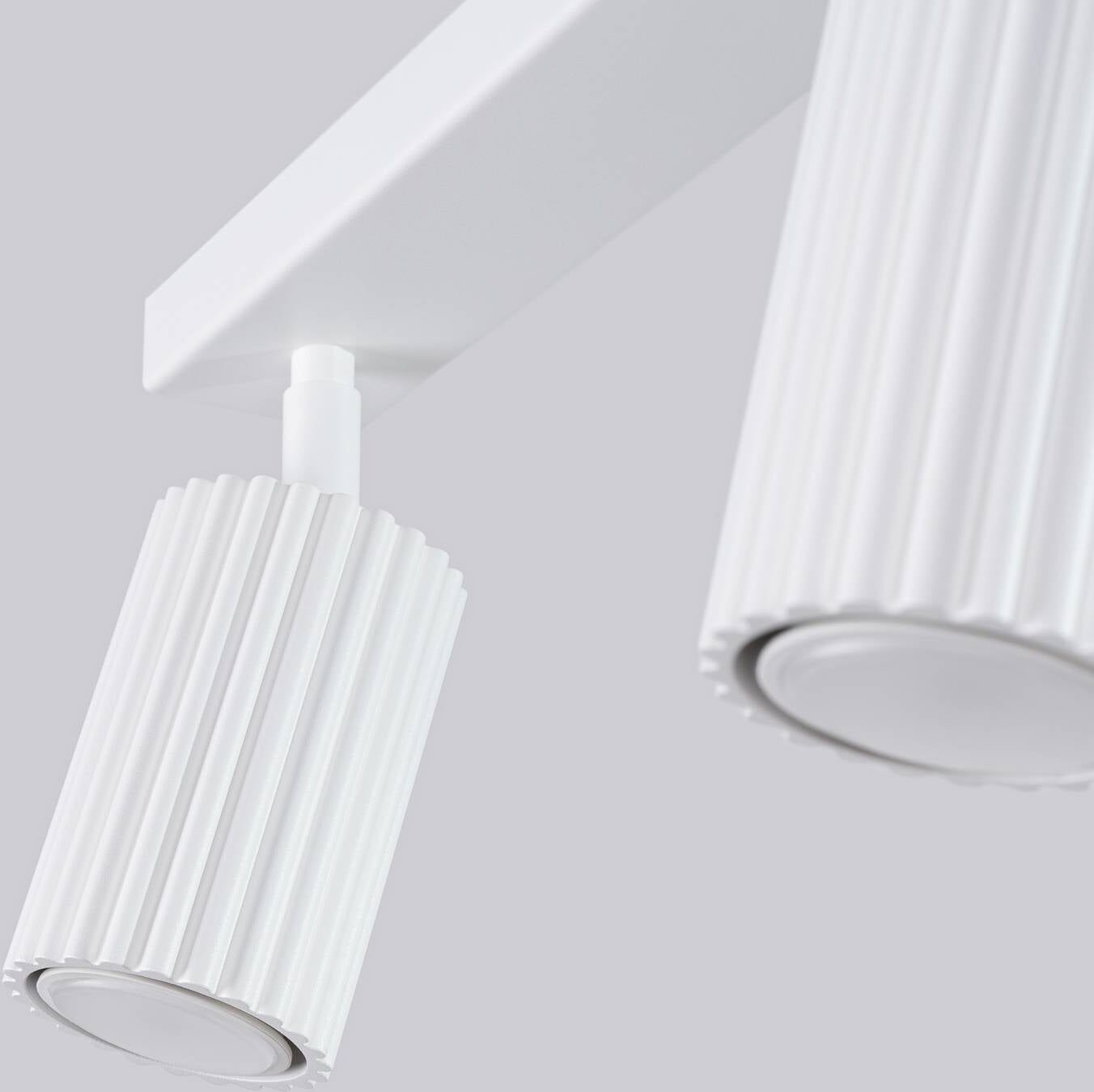 Deckenstrahler Karbon, weiß, Länge 81 cm, Aluminium, 4-flg. Karbon SOLLUX LIGHTING, dimmbar, weiß / opal, für Wohn- / Esszimmer, Aluminium, Modern, Strahler