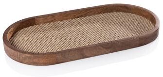 Zodax Banyan Mango Wood w/ Rattan Inlay Oval Tray