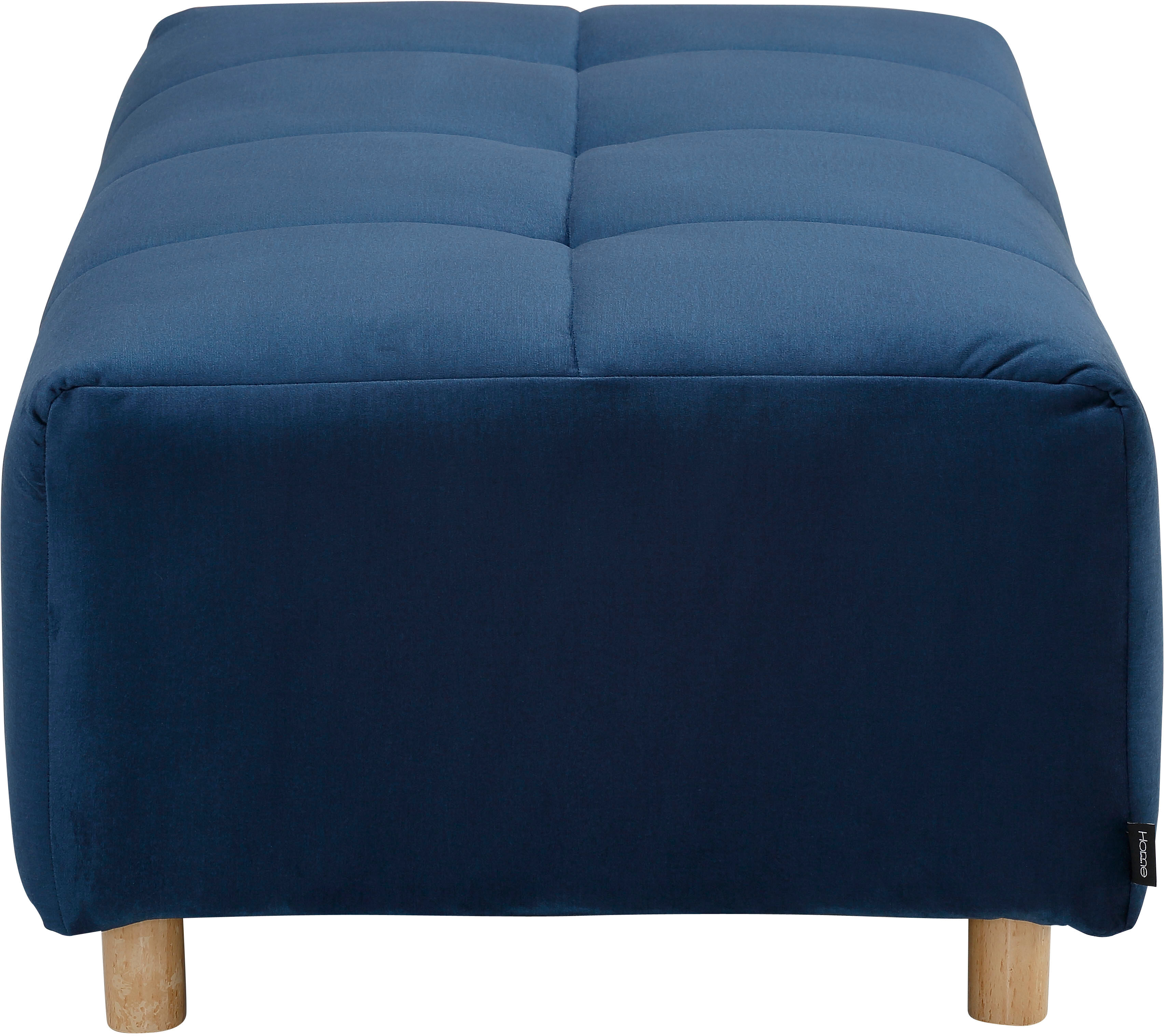 Polsterhocker HOME AFFAIRE "Scania", blau, B:127cm H:45cm T:68cm, Microfaser (100% Polyester);Struktur fein (100% Polyester);Samtoptik (100% Polyester), Hocker, Polsterhocker, passend zum Ecksofa "Scania" blau B/H/T: 127cm x 45cm x 68cm, Samtoptik