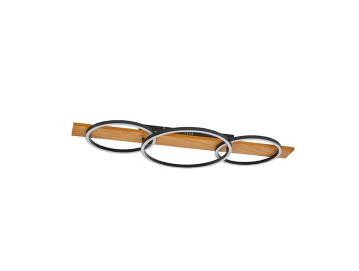 Lindby LED Plafonnier Galad à intensité variable (Moderne) en Marron Bois e. a. pour Salon & Salle manger (à 3 lampes\,)\, Eclairage Lampe Luminaire Plafond Eclerage