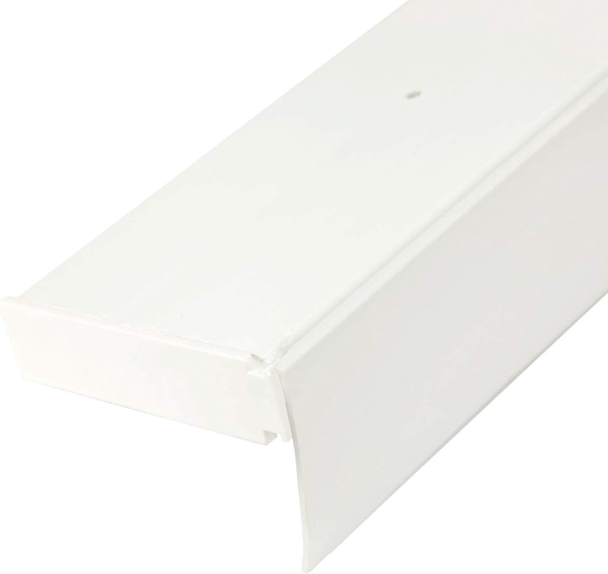 Witte gordijnrail met binnenloop en afdeklijst, 180 cm