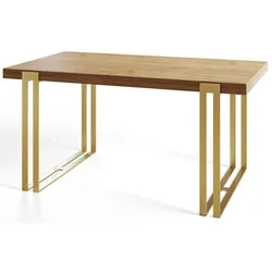 ESSZIMMERTISCH ROSA 140X80X77 cm, Farbe: CRAFT, mit Metallbeinen in Farbe Gold