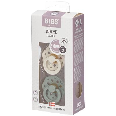 Bibs Fopspeen Boheme Sage - Ivory 6-18 Maanden 2 St Sauger