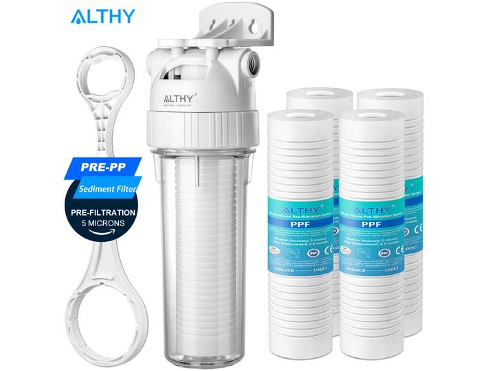 ALTHY – système de filtre à eau sédimentaire pour toute la maison, 5 microns, pré-filtre, pré-filtre en coton PP de 10 pouces