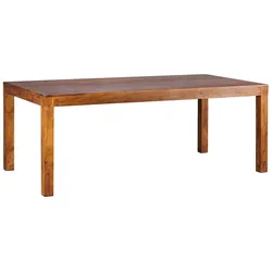 Esstisch Massivholz 200x100 cm | Sheesham Holztisch Rechteckig | Dunkelbraun | Handarbeit | NAKO Kollektion | Kadima Design