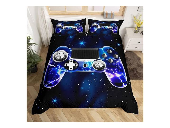 LuxusKollektion Jugendbettwäsche Bettwäsche Set Lila Lightning Gamepad 135x200cm