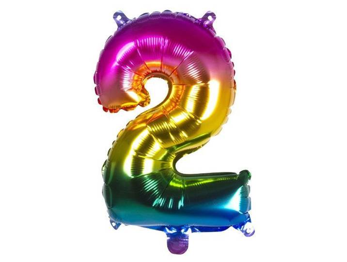 Folieballon 2 - Regenboog - 36 cm
