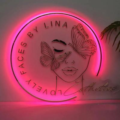 Custom LED Acrylic Sign Backlit Business Logo Salon Neon Style Signage Custom LED Acrylic Sign Backlit Business Logo Salon Neon Style Signage