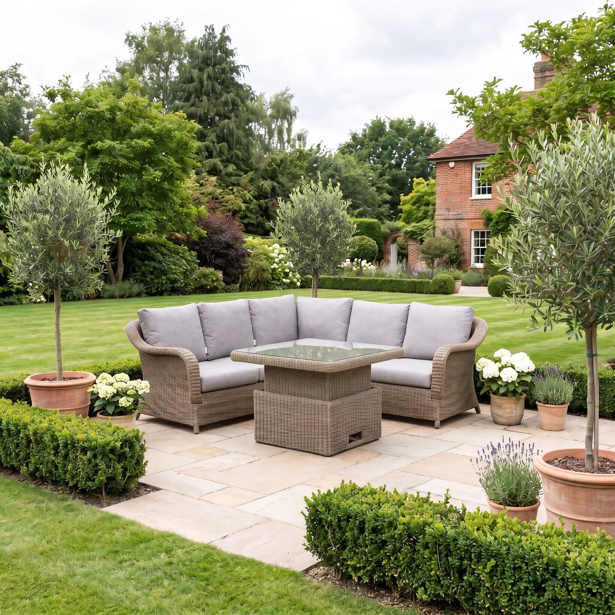 Harbour Lifestyle Isla Corner Sofa Set with Rising Table in Flint