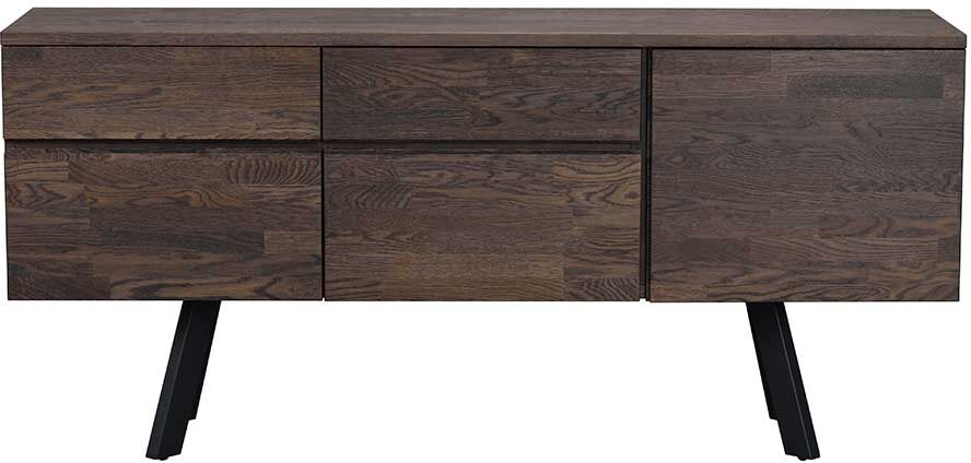 Pharao24.de Wohnzimmer Sideboard in Rauchfarben lackiert Eiche Massivholz