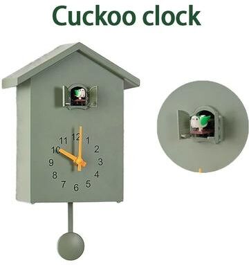 Uplift Essentials Modern Cuckoo Quartz Wall Clock white