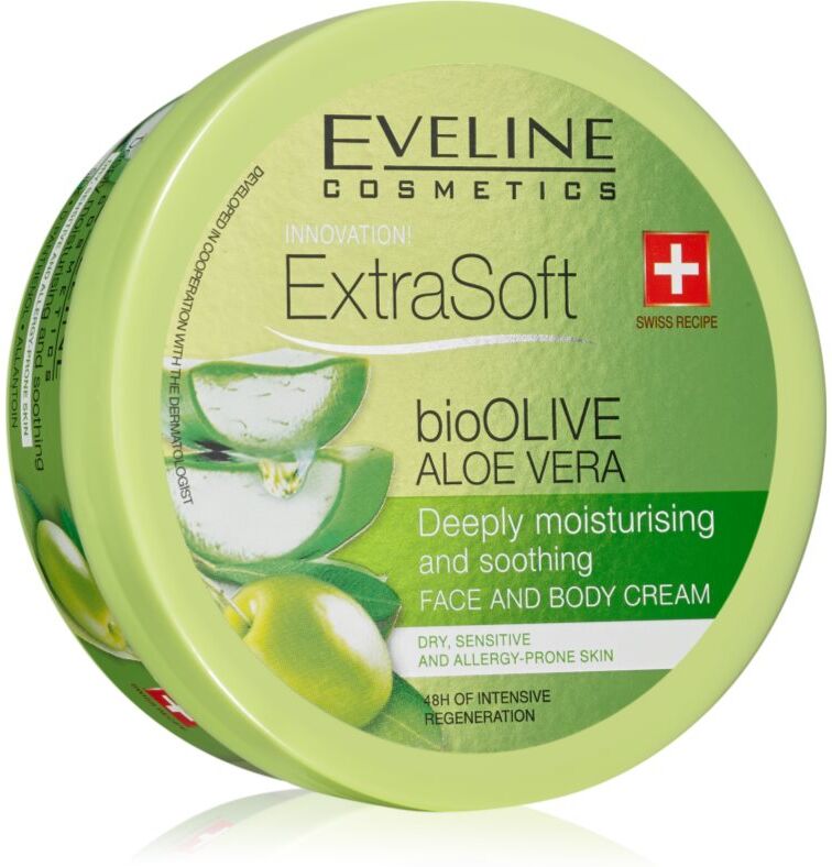 Eveline Cosmetics Extra Soft moisturising and soothing cream for sensitive skin Bio Olive & Aloe Vera 175 ml