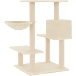vidaXL Kratzbaum mit Sisal-Kratzsäulen Creme 82,5 cm, Farbe (82.50 cm, Creme), Katzenbaum