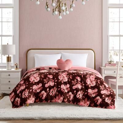 Betsey Johnson Printed Ultra Soft Plush Reversible Blanket