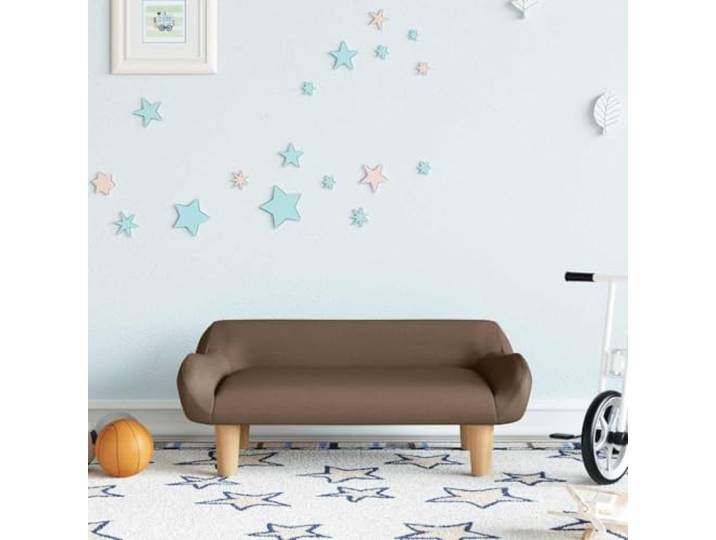 LPERTGFHU Kindersofa, Mini-Couch aus Stoff & Kiefernholz, Braun, 70x40x24 Massiver Rahmen, Weiche Schaumstoff-Polsterung, Für Kinder von 3 bis 6 Jahren