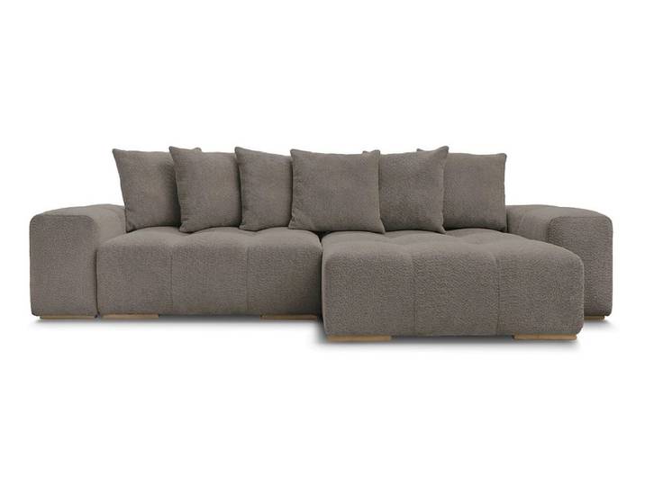 Ecksofa BOBOCHIC ANAKIN Boucle-Stoff rotbraun