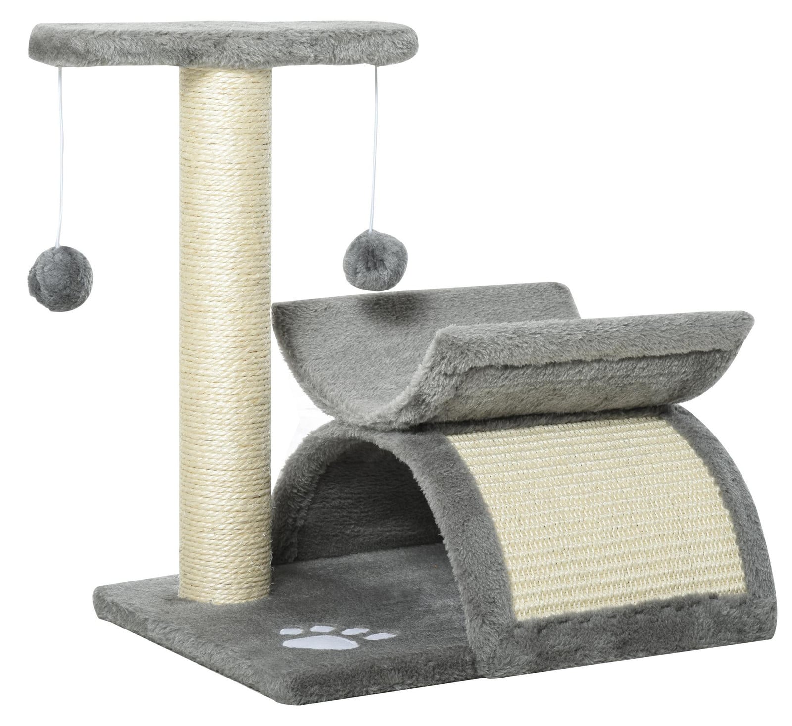 PawHut Kattenkrabpaal met speelboom en bal, model D30-189-1