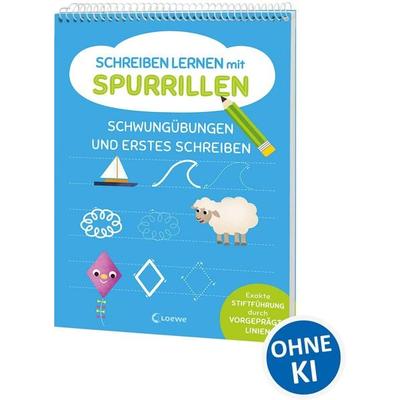 Schreiben lernen mit Spurrillen - Schwungübungen und erstes Schreiben, Taschenbuch von , Loewe, 978-3-7432-1583-2