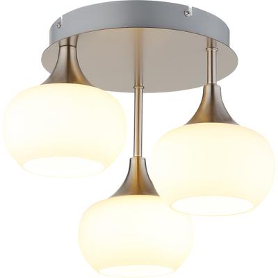 NOWA Deckenleuchte "LUI", weiß (nickel matt), 1, Ø 15cm H: 28,5cm, 1 Stk., Leuchten, Elegante Deckenleuchte mit LED, modern, hell & schlicht, Deckenleuchte
