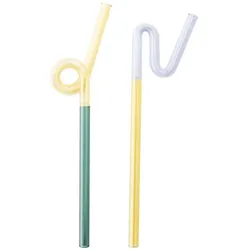 Trinkhalm-Set Rainbow wellig