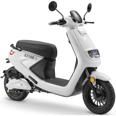 E-Motorroller LUXXON "E2100", weiß, Elektromotorroller, 45 km/h, bis zu 50 km Reichweite, mit Straßenzul., 2 Sitzplätze, für Erwachsene, H:114cm L:169cm