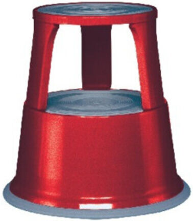 Tabouret roulant en tôle d'acier rouge H.430mmxD.supérieur/inférieur 290/435mm Capacité 150kg ; WEDO (9000460104)
