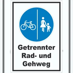 HB-Druck Aufkleber Getrennter Rad- und Gehweg A9 (37x52mm)