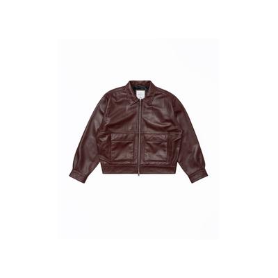Lederjacke EDWIN "Edwin Dogma Jacket", Herren, Gr. M, braun burgundy, 100% Leder, unifarben, normal, amerikanischer Ausschnitt, Jacken