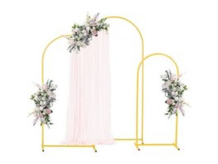 VEVOR Hochzeitsbogen, 3er-Set, 1,2/1,5/1,8 m Hintergrundständer, goldfarbener Metall-Ballonbogen für Hochzeiten, Geburtstagsfeiern, Abschlussfeiern, Feiertage & Zeremoniendekoration