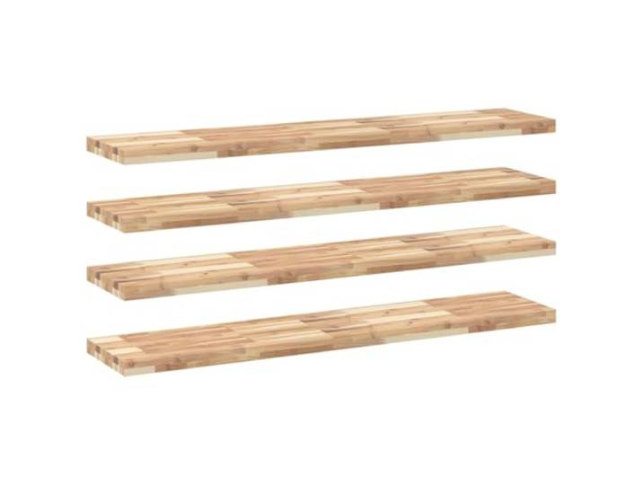 HKTMGDNG Schweberegale 4 STK. Massivholz Akazie Unbehandelt 160x30x4 cm Platzsparende Wandboards aus Echtholz für Wohnzimmer, Küche und Schlafzimmer zur individuellen Wandgestaltung.