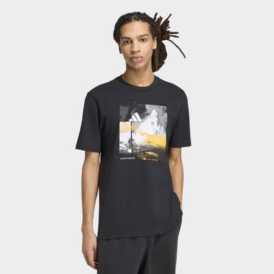 T-Shirt ADIDAS SPORTSWEAR "MEMORIES OF SPORT OUTDOOR GRAFIK" Gr. XL, schwarz, Shirts, Herren, XL, Obermaterial: 100% Baumwolle, T-Shirt, sportlicher Stil, mit Rundhalsausschnitt, aus Baumwolle