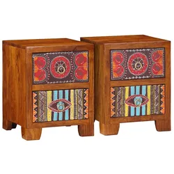 vidaXL Nachttisch 2 Stk. 35x35x45 cm Massivholz Akazie