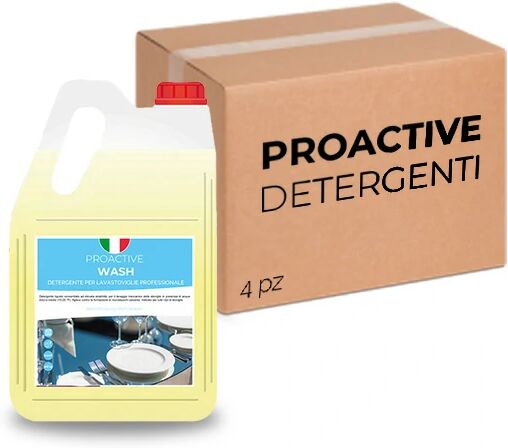 ProActive Detergenti Scatola 4 taniche di detergente per lavastoviglie professionale ProActive Wash 5 litri