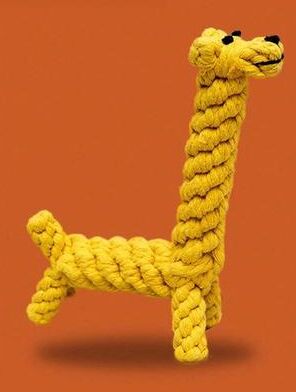 Uplifted Finds Hand Woven Animal Cotton Rope Chew Toy giraffe
