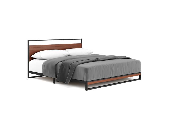 Metallbett INGRID 180 x 200 cm schwarz/natur
