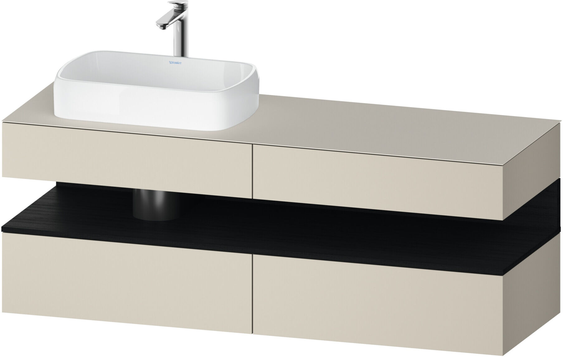 Duravit Waschtischunterschrank Qatego 160x55x60cm, E sw/tau m, Pl, Beck. li (QA4777016830000)